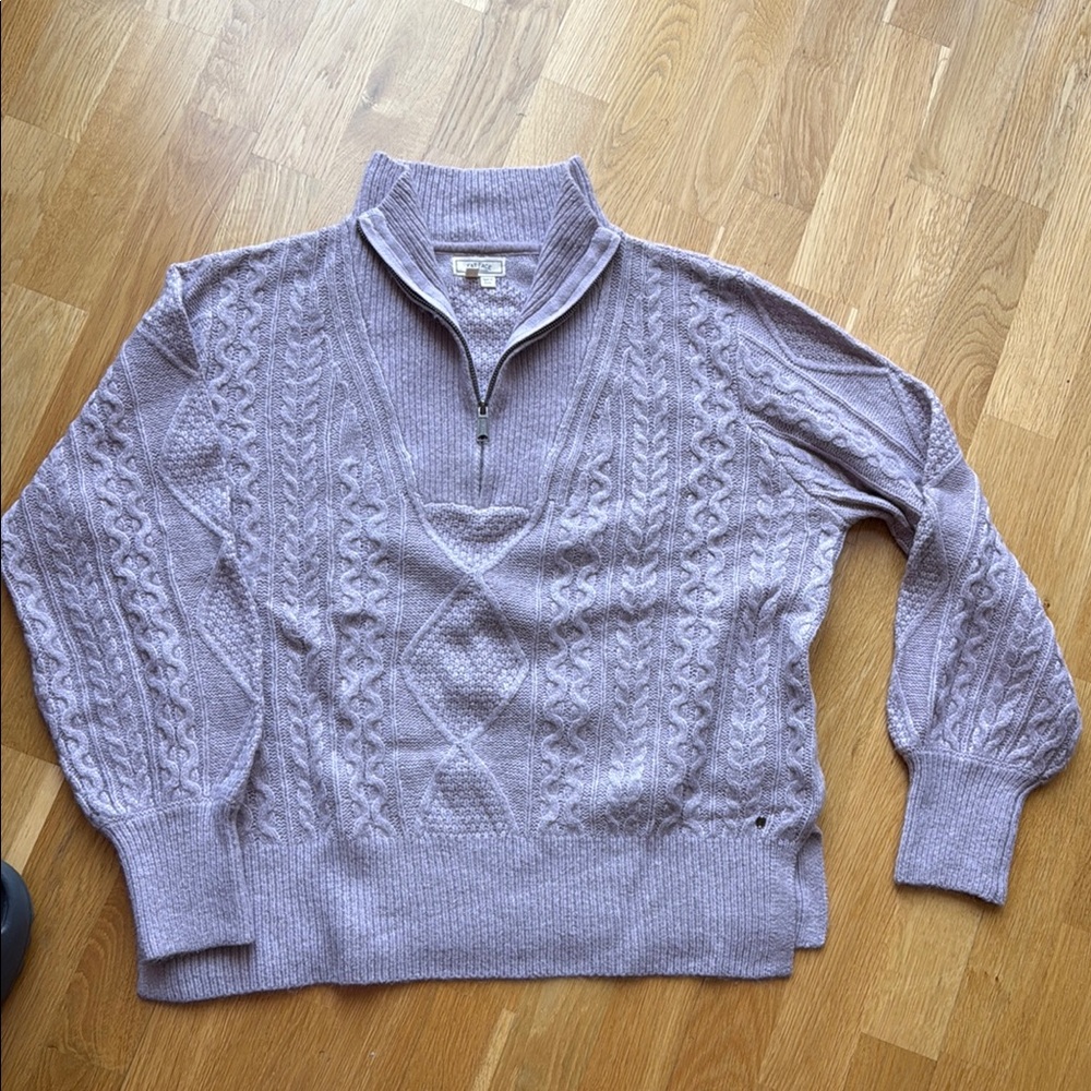 Woman’s Fatface Purple Cable Knit Sweater size 16